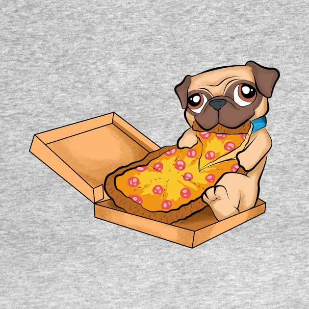 cute pug pizza funny dogs lovers pizza lover by the house of parodies